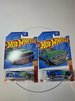 2023Hot Wheels Falken Tire ‘69 Ford Mustang Boss & 07 Mustang-Then & Now Lot 2 • $11.49