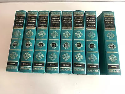 The Modern Encyclopaedia Illustrated - 8 Volumes  H/backs 1961 Odhams Vintage • £39.99