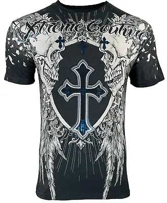 Xtreme Couture By Affliction Men's T-Shirt Provoke Skull Cross • $26.99