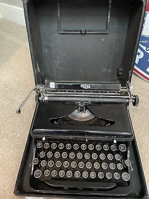 Vtg  Royal Typewriter Manual Portable Black Keys + Case 1940s • $100