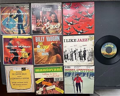 Lot Of Ten Vintage 45 Vinyl Records 9 Sleeves Jazz Dixieland Pop Classical • $10.50