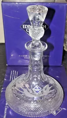 Edinburgh Crystal Thistle Cut Rare Ships Decanter Perfect Condition Original Box • £399.99