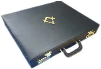 Masonic Regalia MM/WM Mason Apron Hard Case/Briefcase With Yellow Compass • $124.99
