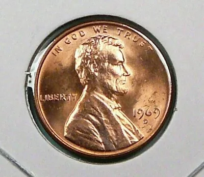 1969-D LINCOLN CENT/PENNY RED/Brilliant-Uncirculated SUPER NICE!!! • $2.49