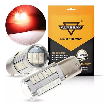 Auxbeam 1156 LED Bulb White Red Amber Turn Signal Brake Reverse Parking Tail 50W • $14.99