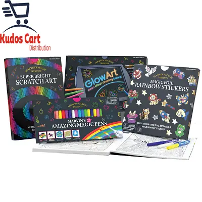 Marvin's Magic Art Collection Kids Craft Set Drawing Colouring Book Pens Sticker • £78.99