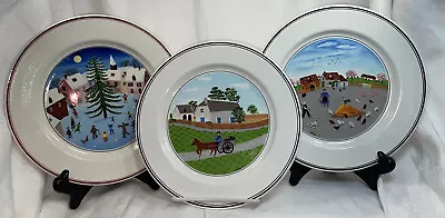 VILLEROY & BOCH Design Naif Salad Plates (3) Gerard LaPlau House Garden 8 1/4” • $39.95