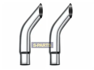 2PCS Chrome 6 -5  OD X 36  Inch Bull Horn Curved Pipe Exhaust Truck Stack US • $202