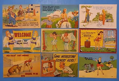 Lot Of 9 Vintage Risque Sexy Girls Comic Postcards • $11.99