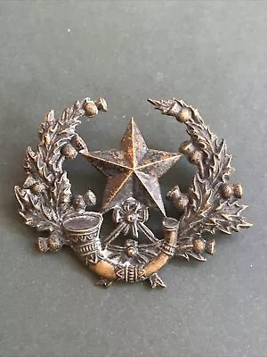 Cameronians Scottish Rifles Original British Army Cap Badge 1916 Economy War • £28