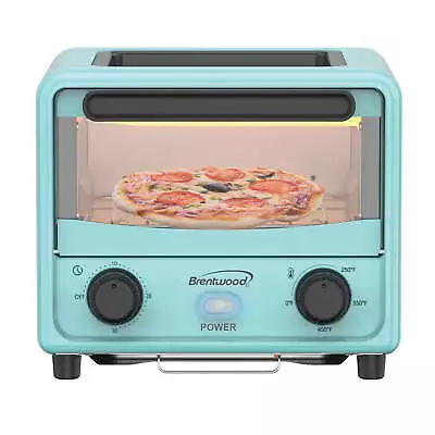 Brentwood 101-Oz. (3 L) 500-W Stainless Steel Mini Toaster Oven (Blue) TS-3430BL • $31.64