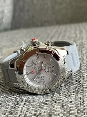 NWT Michele Silver Jelly Bean Grey Band Mww12f000092 Watch Retail $450 • $258