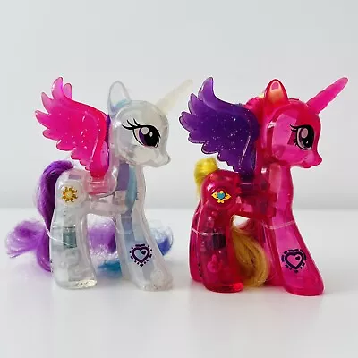 My Little Pony G4 Princess Celestia & Cadance Light Up Brushable Figures Hasbro • £12.99