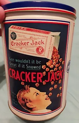 Vintage Cracker Jack Popcorn Tin Can 1990 Limited Edition Baseball World Famous  • $13