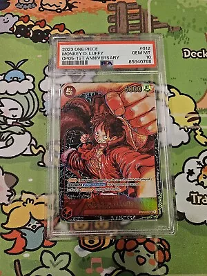 PSA 10 One Piece OP-05 Monkey D. Luffy 012 SR English Awakening Of The New Era • $50