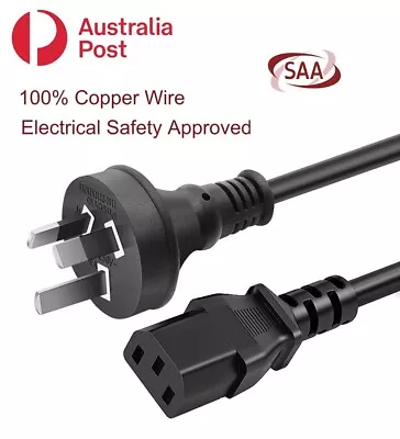 SAA Approved Power Cord Lead Cable 3 Pin Australian Plug To IEC-C13 Socket 1.5M • $10.50