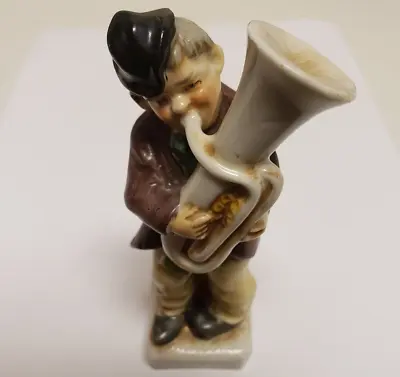 Tuba Playing Man | Figurine | 4 3/8  | Germany | #20814 | Porcelain Collectible • $12.99