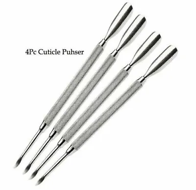 Stainless Steel Cuticle Pusher Manicure Pedicure Nail Care Art Tools 4 Pc Set • $6.80