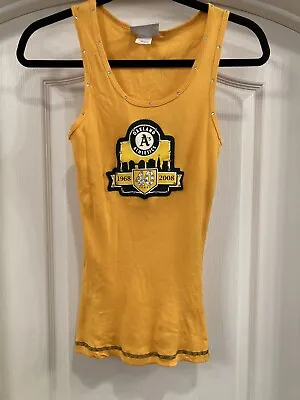 Majestic Threads Oakland A's Yellow W/crystals Women’s Tank Top NWT Size M • £27.98