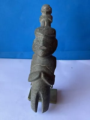 Ancient Precolumbian Mezcala  Mayan Olmec     Green   Stone  Figure • $115.15