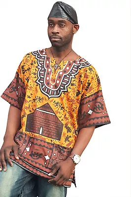 Gye Nyame Traditional African Print Dashiki Shirt • $33.99