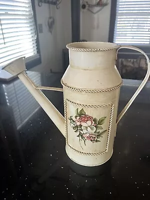 Vintage Floral Watering Can Shabby Display For Centerpiece 12” • $55