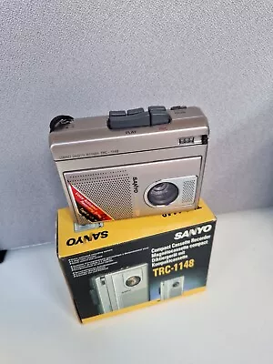 £17.50 • Buy Sanyo TRC-1148 Cassette Tape Dictaphone Voice Recorder Dictation Handheld Silver
