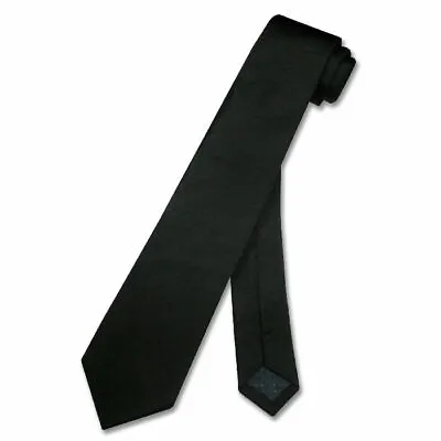 100% SILK Narrow Men's NeckTie Skinny BLACK Color Mens Thin Neck Tie 2.5  • $14.95