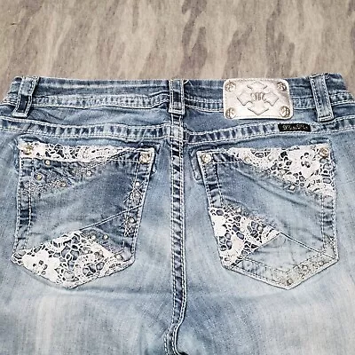 Miss Me Jeans Womens 31 Blue Curvy Crop Denim Light Wash • $27.99