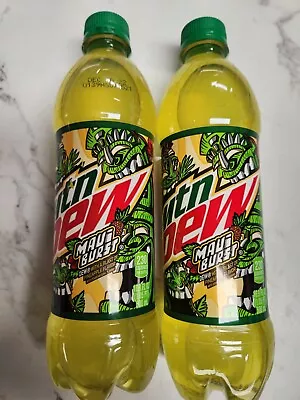 2 NEW 2022 Mountain Dew Maui Burst Full 20 Oz Bottles MTN Pineapple DEC 12 2022 • $15.99