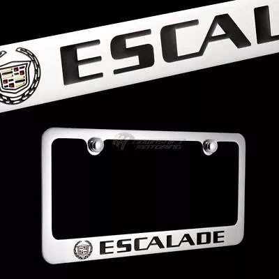 ESCALADE Chrome Brass Metal License Plate Frame Officially Licensed W/ Caps • $29.95
