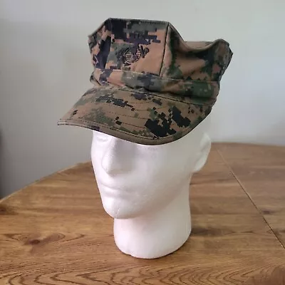 Genuine USMC Marine Garrison Cover Woodland Marpat 8 Point Cap Hat USA Sz Small • $16