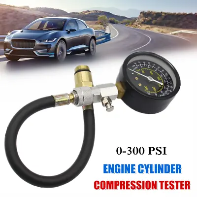 Engine Compression Tester Testing Gauge Gage Check Test Tool Kit 0-300 Psi • $14.99