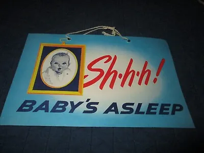 GERBER BABY FOOD-SHHH BABY'S ASLEEP-ORIGINAL VINTAGE 1960s ERA DOOR SIGN • $2.99