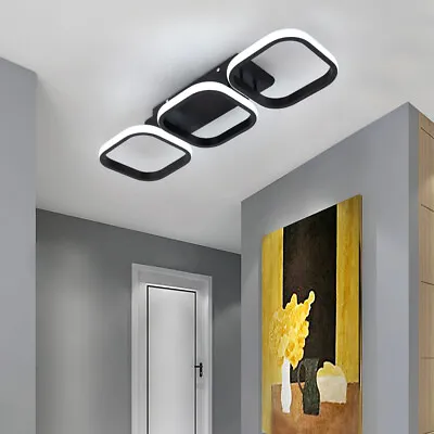 Modern Chandelier LED Lamp Black / White Frame Ceiling Light Living Room Lights • £19.99