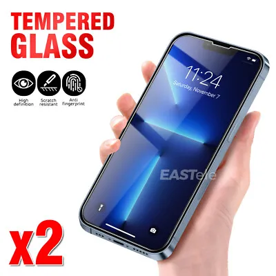 $3.49 • Buy 2X Tempered Glass Screen Protector For IPhone 11 12 13 14 Pro Max XS XR 7 8 PLUS