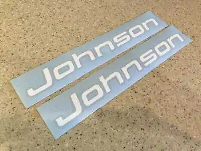 Johnson Vintage Outboard Decals White 12   2-PAK FREE SHIP + FREE Fish Decal! • $11