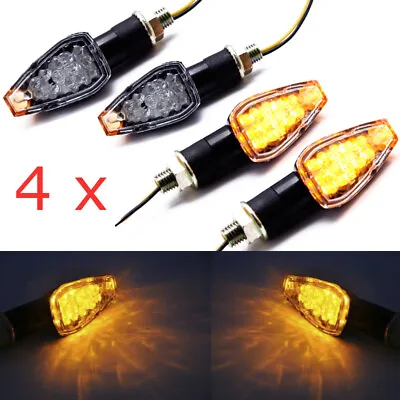 4X Motorcycle Mini LED Turn Signals Front Rear Tail Indicator Lights Universal • $17.13