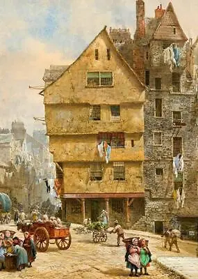 Barron's Woolen And Rag Store Edinburgh Louise Rayner Scotland Wall Art Print • £4.49