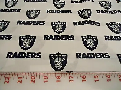  NFL Las Vegas Raiders Cotton Fabric  9  X 58   White • $4.95