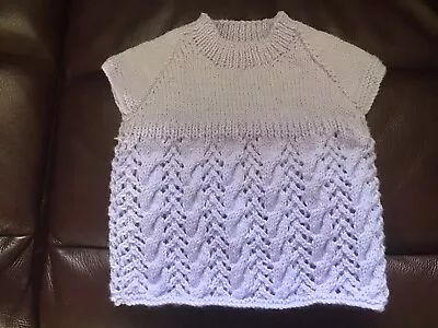 Hand Knitted Dress/ Top For Baby Girl 9-12 Months • £5