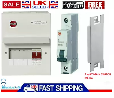 £8.95 • Buy Wylex NM506 NM Series Amendment 3 All Metal 5Way Consumer Unit Miniature Circuit