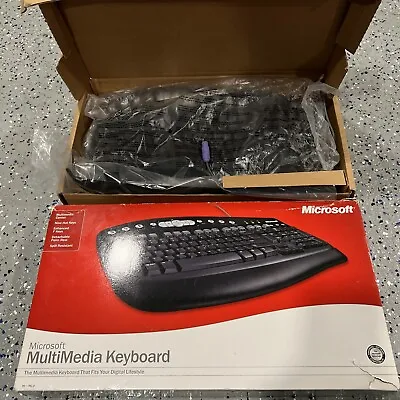 Microsoft MultiMedia Wired Keyboard K49-00099 Original Open Box Detachable Palm • $35.99