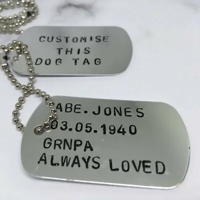 Customised Gifts Military Dog Tags Army Dog Tags Double Dog Tags Add Your  • £15