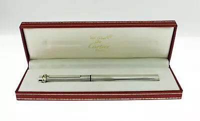 Vintage Must De Cartier Vendome Trinity Silver Plated Blue Ink Rollerball Pen • $299.99