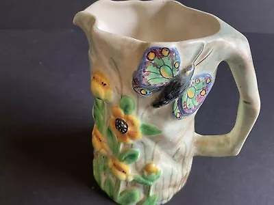 E Radford Butterfly Ware Jug Art Deco Marked Made In Great Britain. Hand Painted • £28