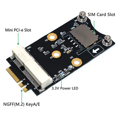 Mini PCI-E To M.2(NGFF ) Key AE Adapter With SIM Card Slot • $14.80