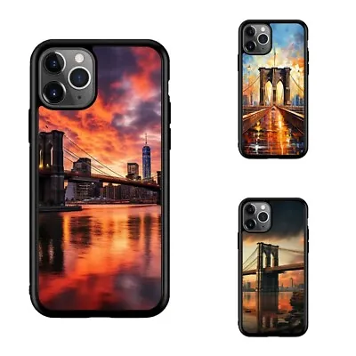 Deluxe Tough Cover For IPhone 11 12 13 Pro Max Mini Us Brooklyn Bridge Nyc • $19.79