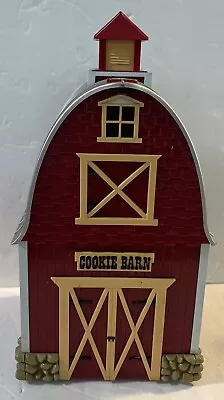 Cookie Barn Cookie Jar Plastic Red Barn Tested NOT Working 12x6x6” Vintage 2000 • $14.99