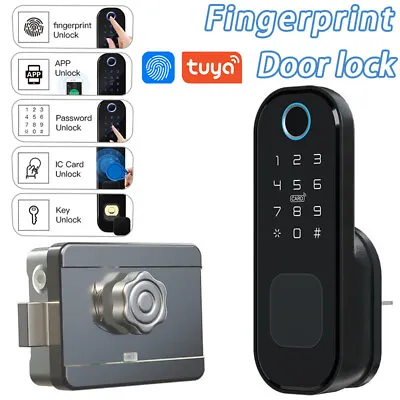 Electronic Smart Door Lock Waterproof Wifi Fingerprint Card Key Home Security UK • £62.99